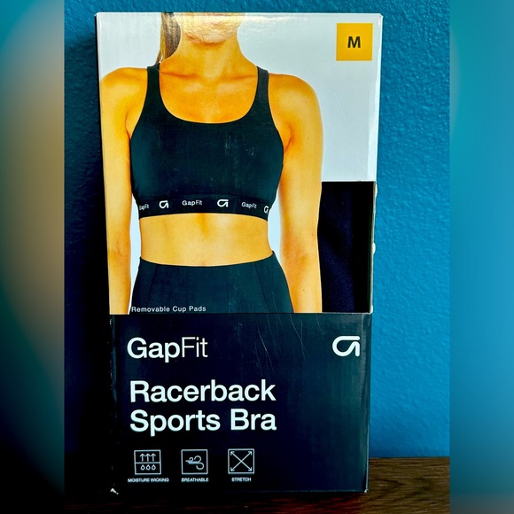 GAP Other - GAP GapFit Razorback Womens Sports Black Sports Bra Sz M NIB